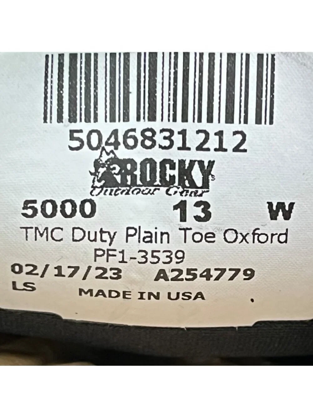 Rocky TMC 5000 Mens Size 13E Black Leather Slip-Resistant Oxford Work Shoes